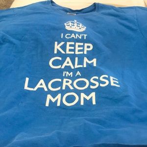 Lacrosse Mom tee shirt.  Size XL, beautiful blue color.  100% cotton.
